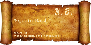 Mojszin Bató névjegykártya
